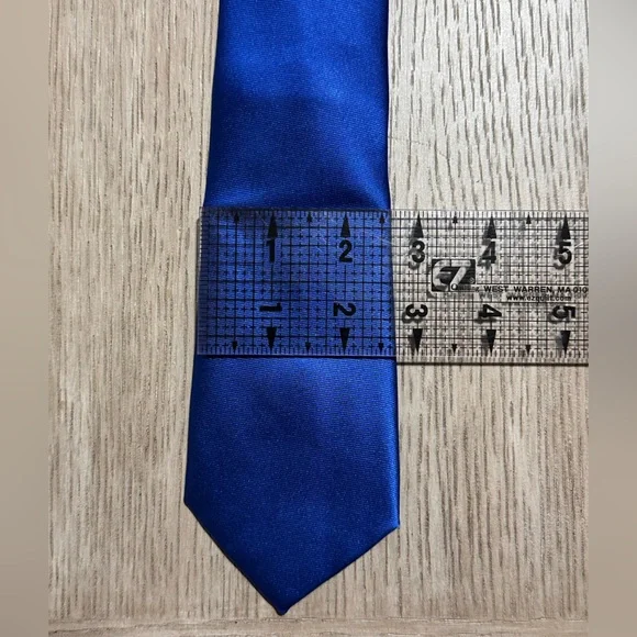 Classic Solid Pre knotted, zipper Neckties - 2 Black(2”W) & 1 Royal Blue(2.5”W) - Picture 2 of 5